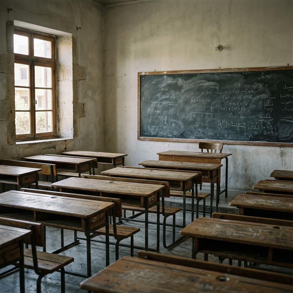 A public school classroom. Lebanon lost an estimated fifth or more of its experienced teachers since 2019.