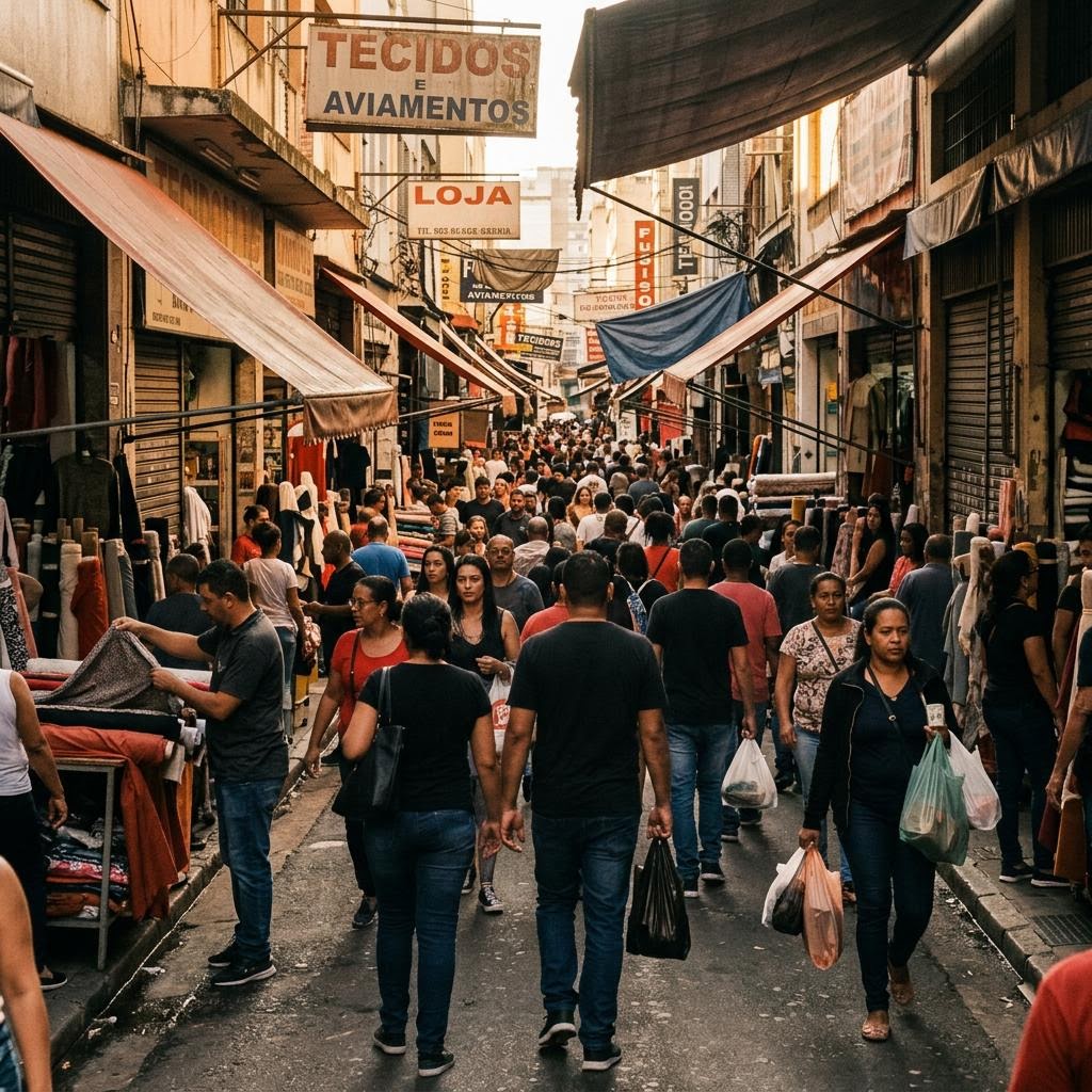 A commercial street in Sao Paulo, where Lebanese trading families built Latin America's largest retail district.